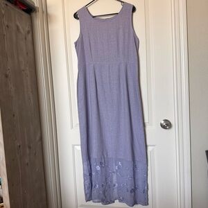 Vintage Country Wear Casuals Lavender Sleeveless Dress Linen/Silk, cottagecore